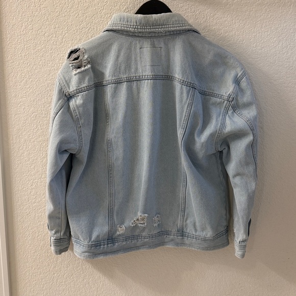 Celebrity Pink Distressed Light Blue Jean Jacket - Picture 2 of 6